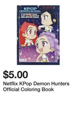 Five Below Netflix KPop Demon Hunters Official Coloring Book offer