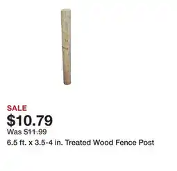 Tractor Supply Company 6.5 ft. x 3.5-4 in. Treated Wood Fence Post offer