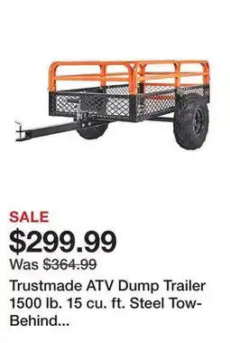 Tractor Supply Company Trustmade ATV Dump Trailer 1500 lb. 15 cu. ft. Steel Tow-Behind Cart Removable Sides 2 Tire offer