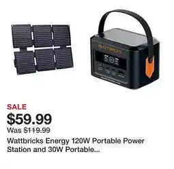 Tractor Supply Company Wattbricks Energy 120W Portable Power Station and 30W Portable Solar Panel Bundle offer