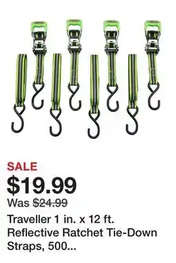 Tractor Supply Company Traveller 1 in. x 12 ft. Reflective Ratchet Tie-Down Straps, 500 lb., 4-Pack, FH95354 offer