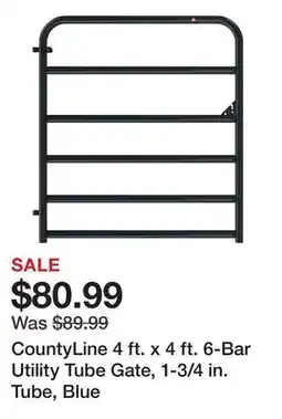 Tractor Supply Company CountyLine 4 ft. x 4 ft. 6-Bar Utility Tube Gate, 1-3/4 in. Tube, Blue offer