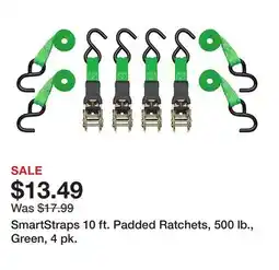 Tractor Supply Company SmartStraps 10 ft. Padded Ratchets, 500 lb., Green, 4 pk offer