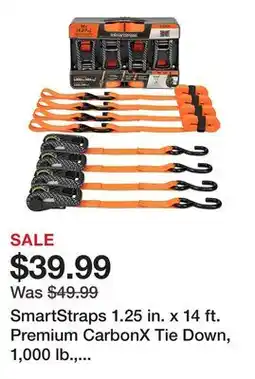Tractor Supply Company SmartStraps 1.25 in. x 14 ft. Premium CarbonX Tie Down, 1,000 lb., Orange, 4 pk offer