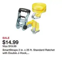 Tractor Supply Company SmartStraps 2 in. x 25 ft. Standard Ratchet with Double J-Hook, 1,667 lb., Yellow offer