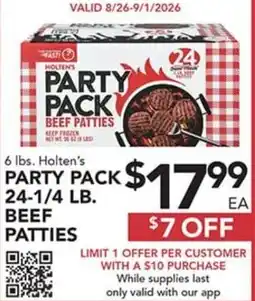 Pete's Fresh Market Holten's Party Pack Beef Patties offer