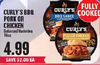 Curly's BBQ pork or chicken