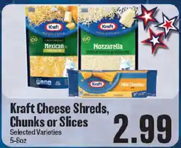 Market Basket Kraft cheese shreds, chunks or slices offer