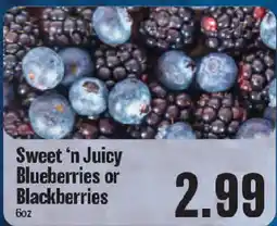 Market Basket Sweet 'n Juicy Blueberries or Blackberries offer