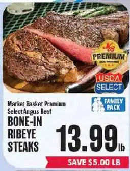 Market Basket Market Basker Premium Select Angus Beef Bone-In Ribeye Steaks offer