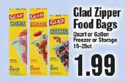 Market Basket Glad Clad Zipper Food Bags offer