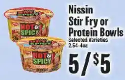 Market Basket Nissin stir fry or protein bowls offer