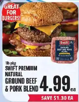 Market Basket Swift premium natural ground beef & pork blend offer