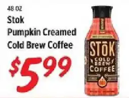 Rouses Stok pumpkin creamed cold brew coffee offer