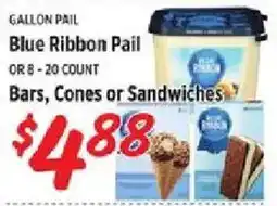 Rouses Blue Ribbon Pail Bars, Cones or Sandwiches offer