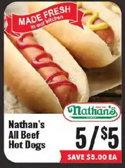 Market Basket Nathan's All Beef Hot Dogs offer