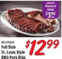 Rouses Deli Fresh Full Slab St. Louis Style BBQ Pork Ribs offer