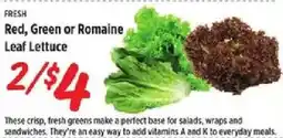 Rouses Red, Green or Romaine Leaf Lettuce offer