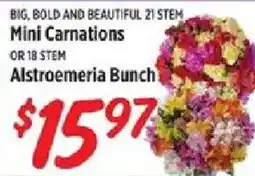Rouses Mini Carnations or 18 stem Alstroemeria Bunch offer