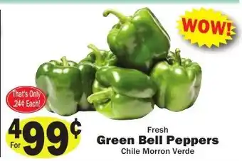 Fresh Green Bell Peppers Chile Morron Verde