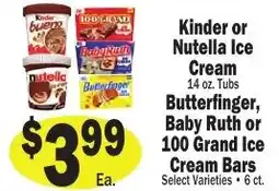 Sellers Bros Kinder or Nutella Ice Cream offer