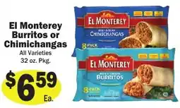 Sellers Bros El Monterey burritos or chimichangas offer