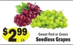 Sellers Bros Sweet Red or Green Seedless Grapes offer