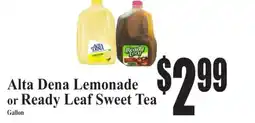 Baja Ranch Alta Dena Lemonade or Ready Leaf Sweet Tea offer