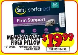 Ollie's MEMORY FOAM FIBER PILLOW offer