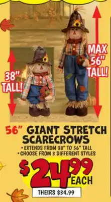 Ollie's 56 GIANT STRETCH SCARECROWS offer