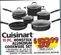 Ollie's Cuisinart 11 PC. NONSTICK ALUMINUM COOKWARE SET offer