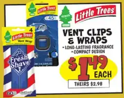 Ollie's LITTLE TREES VENT CLIPS & WRAPS offer