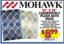 Ollie's MOHAWK 24 X 36 LUXURIously PLUSH BATH RUGS offer
