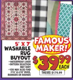 Ollie's MY MAGIC CARPET 5' X 7' WASHABLE RUG BUYOUT offer