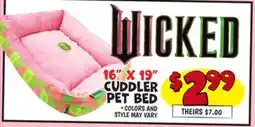 Ollie's WICKED 16 X 19 CUDDLER PET BED offer