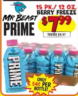 Ollie's MR BEAST PRIME 15 PK./12 OZ. BERRY FREEZE offer