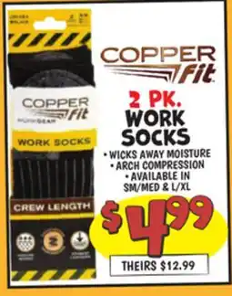 Ollie's COPPERfit 2 PK. WORK SOCKS offer