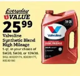 Rural King Valvoline synthetic blend high mileage offer