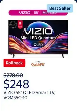 Walmart VIZIO 55 in Mini LED Quantum 4K QLED HDR Smart TV, 2026 Model, VQM55C-10 offer