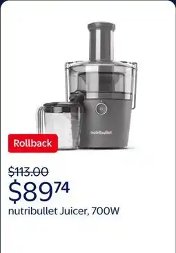 Walmart nutribullet Juicer 700 Watt with 27 oz Juice Pitcher offer