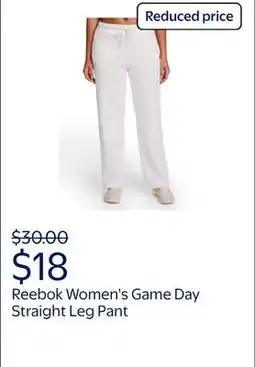 Walmart Reebok Women's and Women's Plus Game Day Straight Leg Pant offer