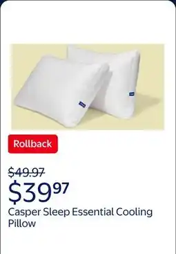 Walmart Casper Sleep Essential Cooling Pillow, Standard offer