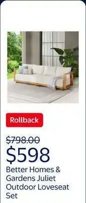 Walmart Better Homes & Gardens Juliet Beige Outdoor Loveseat Set with 2 Patio Covers offer