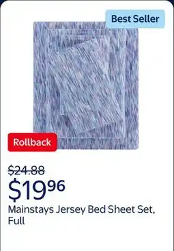 Walmart Mainstays Extra Soft Jersey Bed Sheet Set, Full, Purple Crackle offer