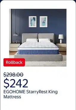Walmart EGOHOME StarryRest 14 inch King Mattress, Medium, Euro Top, Hybrid Mattress in a Box offer
