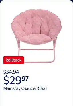 Walmart Mainstays Saucer Chair for Kids and Teens, Pink offer