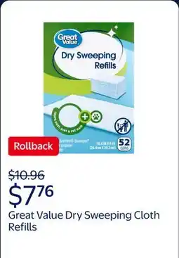 Walmart Great Value Dry Sweeping Cloth Refills offer
