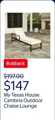 Walmart My Texas House Cambria Steel Outdoor Chaise Lounge, Black offer