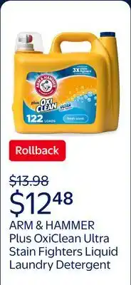 Walmart ARM & HAMMER Plus OxiClean Ultra Stain Fighters Liquid Laundry Detergent, Fresh Scent offer