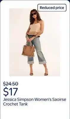 Walmart Jessica Simpson Women's and Women's Plus Saoirse Crochet Tank offer